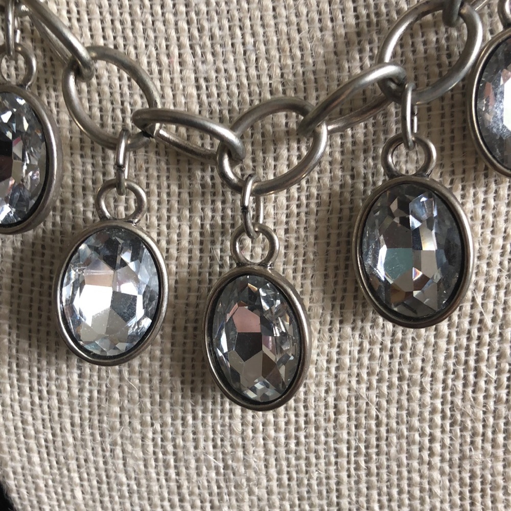 Statement Clear Rhinestone Necklace - image 2